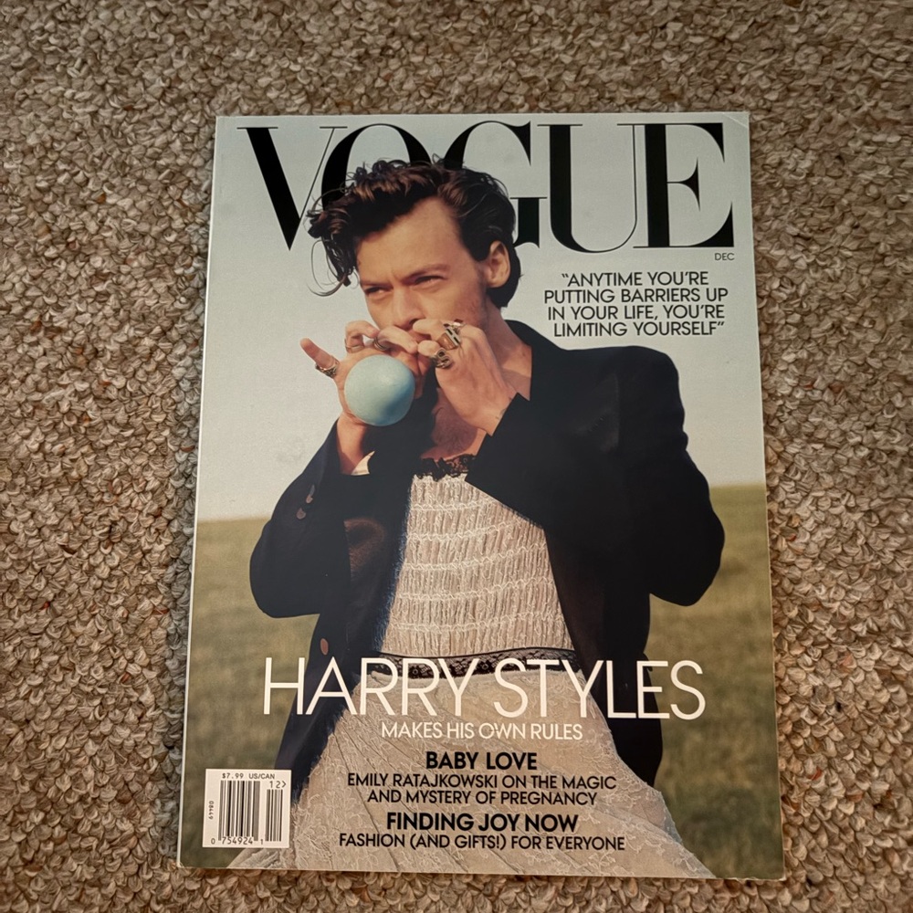 Vogue Magazine with Elegant Black and White Cover